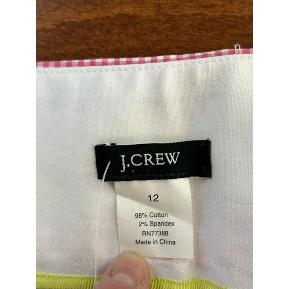 J. Crew Pink and White Gingham w/ Dragonfly Skirt Above Knee NWT‎ Size 12 - Picture 8 of 9